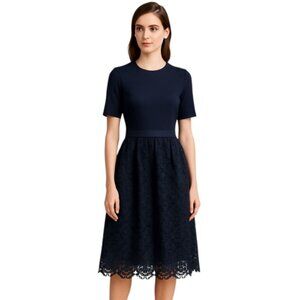 Ann Taylor Elegant Dark Blue Midi Dress